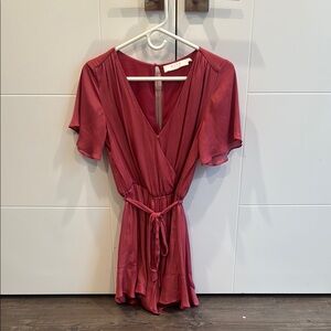 Red Short Sleeve Romper